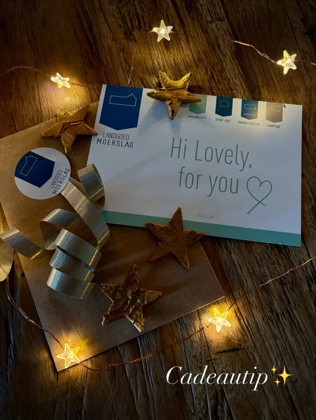✨Cadeautip voor de feestdagen✨

Op zoek naar een origineel cadeau? 🎁 🎄

Geef een vakantie of weekendje weg in het kleinschalige vakantieresort Landgoed Moerslag cadeau. In te wisselen voor een verblijf in de luxe Natuurlofts, één van de luxe vakantiehuizen met wellness of op de kleinschalige camping. 

Gegarandeerde ‘quality-time’ met elkaar, middenin de zuid-Limburgse heuvels! 💛

Kijk op onze site en bestel jouw cadeaubon online.
Link in bio.

#vakantiehuis #natuurloft® #zuidlimburg #maastricht #kleinschalig #resort #ecofriendly #natuur #luxe #hottub #ecofriendlyliving #placewithaview #monumentaal #wellnes #wandelen #fietsen #weekendjeweg #kerstmarkt #bijzonderplekje #cadeaubon